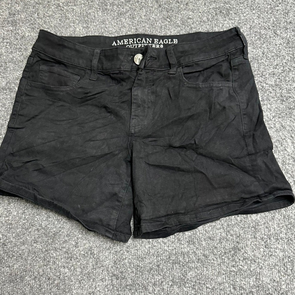 American Eagle Shorts Womens Size 10 Black Super Stretch Viscose Midi Casual